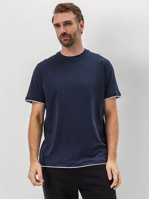 Футболка Brunello Cucinelli синяя Москва - изображение 1